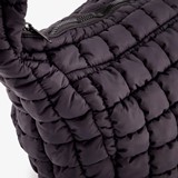 Gewatteerde dames schoudertas zwart