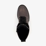 Dames metallic veterboots grijs