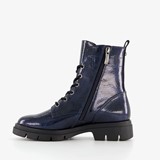 Dames lak veterboots blauw