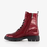 Dames lak veterboots bordeauxrood