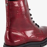 Dames lak veterboots bordeauxrood