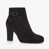 Tamaris dames enkellaarsjes met hak zwart