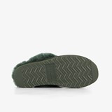 Dames pantoffels met lamsvacht groen