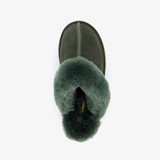 Dames pantoffels met lamsvacht groen