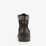 Leren heren veterboots zwart