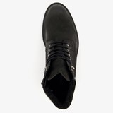 Leren heren veterboots zwart