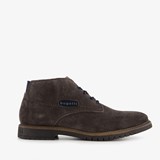 Hoge bruine suede heren veterschoenen