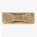 Dames hoofdband van imitatiebont beige