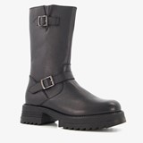 Leren dames biker boots halfhoog