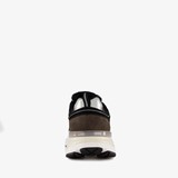 Leren dames dad sneakers zilver zwart