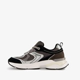 Leren dames dad sneakers zilver zwart