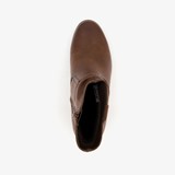 Dames enkellaarsjes met hak cognac