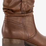 Dames enkellaarsjes met hak cognac