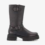 Leren dames biker boots halfhoog
