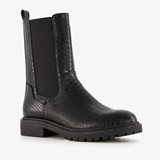 Blue Box dames croco chelsea boots zwart