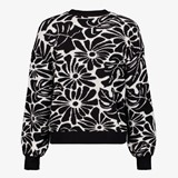 Gebreide dames trui met bloemenprint
