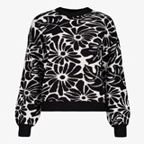 Gebreide dames trui met bloemenprint