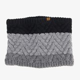 Gebreide jongens colsjaal zwart grijs