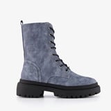 Dames veterboots denim blauw