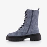 Dames veterboots denim blauw