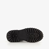 Leren veterboots met dikke zool zwart