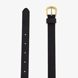 Leren dames riem met slangenprint zwart