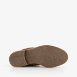 Suede dames enkellaarzen cognac