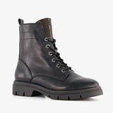 Tamaris dames veterboots zwart goud