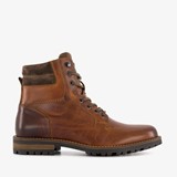 Leren heren veterboots cognac