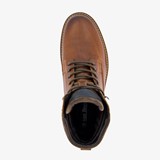 Leren heren veterboots cognac