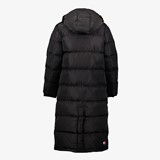 Lange gewatteerde dames jas zwart