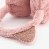 Fluffy meisjes oorwarmer met oortjes roze