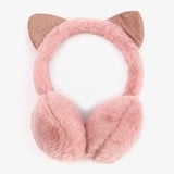 Fluffy meisjes oorwarmer met oortjes roze