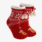 1 paar kinder kerst huissokken met rendier