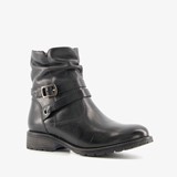 Hush Puppies leren enkellaarsjes met gesp zwart