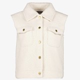 Dames teddy gilet beige