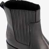 Leren dames enkellaarsjes met hak