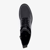 Leren dames veterboots zwart