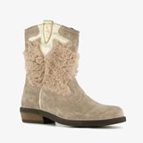Braqeez leren meisjes western boots beige
