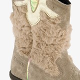 Leren meisjes western boots beige
