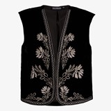 TwoDay dames gilet geborduurde bloemen zwart