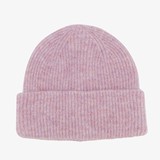 Ribgebreide dames muts lila