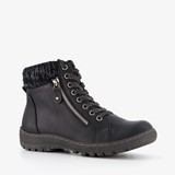 Blue Box lage gevoerde dames veterboots zwart