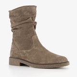 Hush Puppies suede dames enkellaarzen taupe