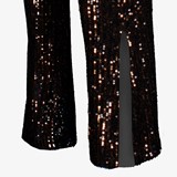Dames glitter flared legging bruin