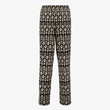 Dames pantalon zwart met print
