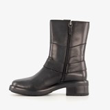 Leren dames biker boots met studs zwart