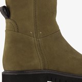 Leren dames boots olijfgroen