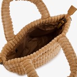 Stoffen schoudertas bruin