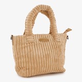 Stoffen schoudertas bruin